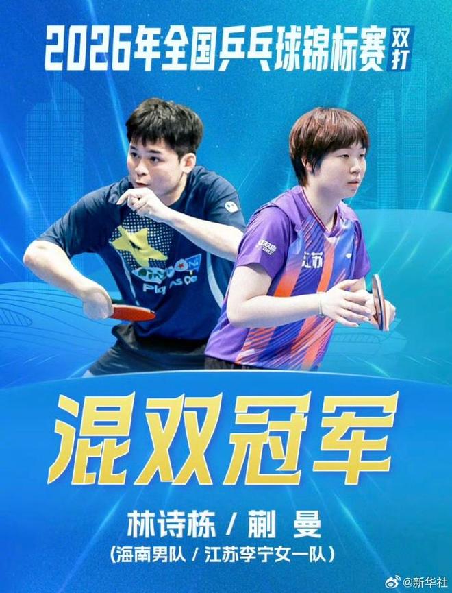林诗栋/蒯曼获得全国乒乓球锦标赛混双冠军 | 中国区|球友会|股份有限公司
